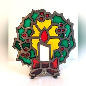 Vintage Holiday Glow Candle Cast Iron Candle Holder